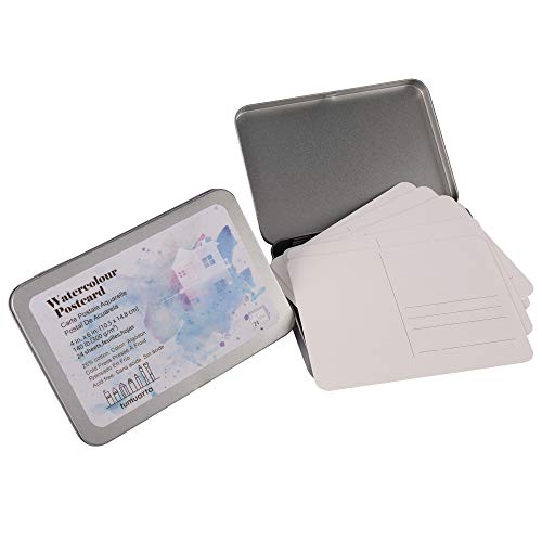tumuarta Watercolor Paper Postcards 4x6”, Cotton Paper, 140 LB, 300 GSM, Cold Press, 24 Blank Cards for Dry & Wet Media Paint for Greeting Cards & Thank You Notes