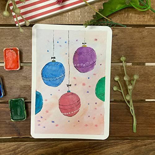 tumuarta Watercolor Paper Postcards 4x6”, Cotton Paper, 140 LB, 300 GSM, Cold Press, 24 Blank Cards for Dry & Wet Media Paint for Greeting Cards & Thank You Notes