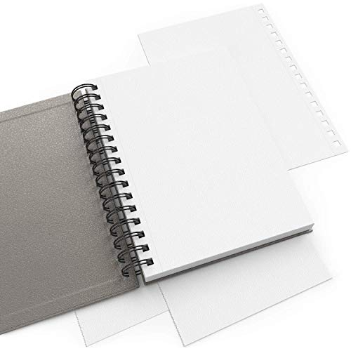 Arteza Watercolor Sketchbooks, 5.5x8.5-inch, 3-Pack, Gray Hardcover Journal, 96 Sheets, 140lb/300gsm Watercolor Paper Pad, Spiral Bound Book for Watercolor, Gouache, Acrylics, Pencils, Wet & Dry Media