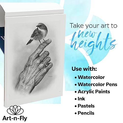 Art-N-Fly Watercolour Paper Pad 9x12" 2 Pack - Cold Press Water Colour Sketchbook Pad 30 Sheets 140 lb for Art Painting, Drawing, Wet & Mixed Media - Water Colouring Paint Paper for Artist & Kids