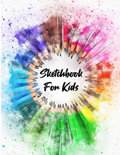 Sketchbook For Kids, Sketch Pad, Pencil Color Art Abstract Watercolor Vintage Design, 100 Pages Blank* 8.5 x 11 * in, Paper for Drawing, Doodling or ... white paper for all your drawing and art work