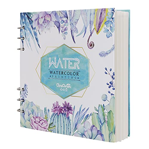 Artist Watercolor Paper Sketch Book Spiral Loose-Leaf Notebook with Thick Acid Free Paper Cold Pressed Refillable Notebook Art Painting Drawing Sketching Pad for Watercolour and Mixed Media