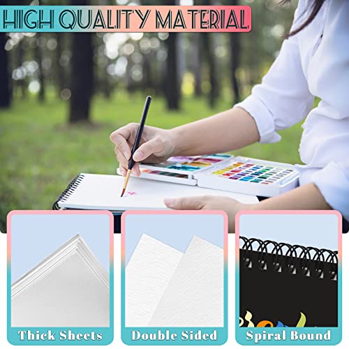 NAKIYO Watercolour Paper A4, 30 Sheets Watercolour Sketchbook Drawing Pad, 220GSM Acid Free Textured Paper, Art Supplies for Artist, Cold Pressed Art Pad for Teens Kids Student Adults-Flower