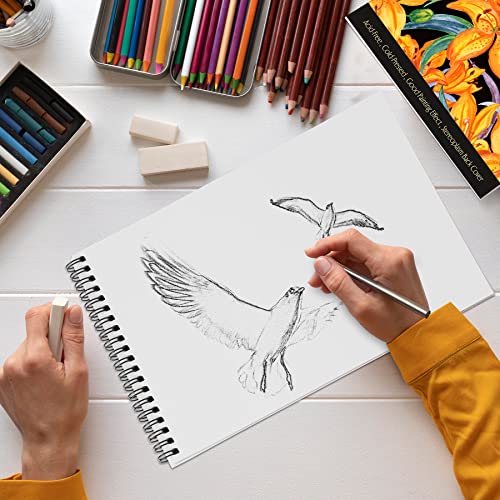 NAKIYO Watercolour Paper A4, 30 Sheets Watercolour Sketchbook Drawing Pad, 220GSM Acid Free Textured Paper, Art Supplies for Artist, Cold Pressed Art Pad for Teens Kids Student Adults-Flower