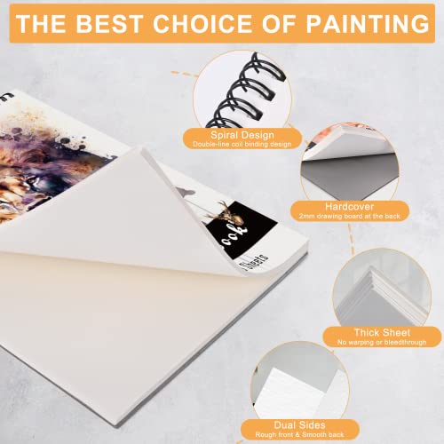Hovetne Watercolour Paper Pad A4 Sketchbook with 30 Sheets, Acid Free Watercolour Book Paper Cold Pressed Spiral-Bound Drawing Pad Art Supplies for Artists Adults Teens Kids