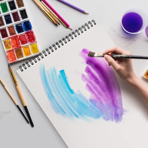 Hovetne Watercolour Paper Pad A4 Sketchbook with 30 Sheets, Acid Free Watercolour Book Paper Cold Pressed Spiral-Bound Drawing Pad Art Supplies for Artists Adults Teens Kids