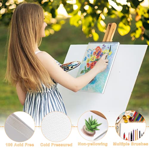 Hovetne Watercolour Paper Pad A4 Sketchbook with 30 Sheets, Acid Free Watercolour Book Paper Cold Pressed Spiral-Bound Drawing Pad Art Supplies for Artists Adults Teens Kids