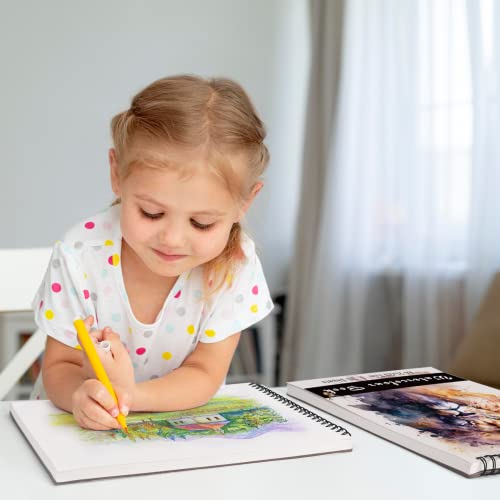 Hovetne Watercolour Paper Pad A4 Sketchbook with 30 Sheets, Acid Free Watercolour Book Paper Cold Pressed Spiral-Bound Drawing Pad Art Supplies for Artists Adults Teens Kids