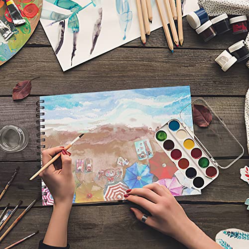 Coolzon Watercolour Paper A4 Sketchbook with 30 Sheets Acid-Free Drawing Watercolour Pad 160 GSM Art Supplies for Artists Adults Teens Kids