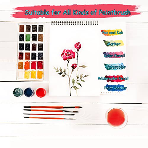 Coolzon Watercolour Paper A4 Sketchbook with 30 Sheets Acid-Free Drawing Watercolour Pad 160 GSM Art Supplies for Artists Adults Teens Kids