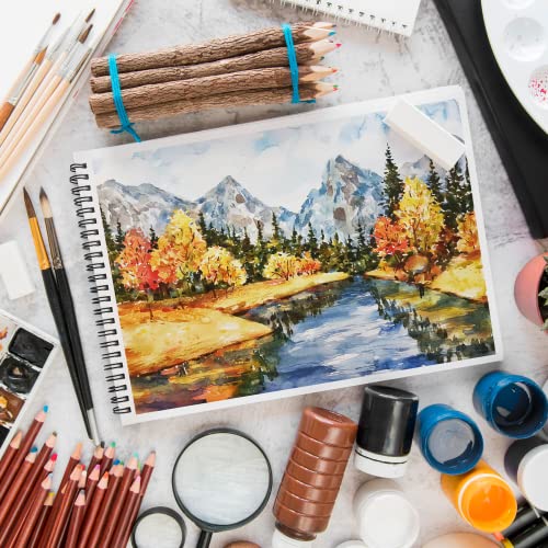 Watercolour Paper Januts A4 Sketchbook with 30 Sheets Water Colour Art Pad Drawing Pad for Painting Drawing Art Book Watercolor Sketchbook for Artists Students Kids Teens Adults