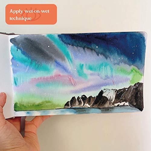 L'oeil Landscape Watercolor Sketchbook: 13x21cm,300gsm 48 Pages Dual Textured Paper, Hardcover,for Watercolor, Gouache & Mixed Media L'oeil Mellow Art