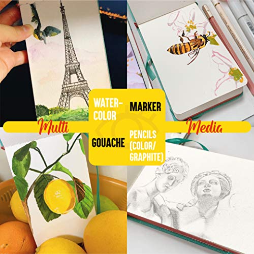 L'oeil Landscape Watercolor Sketchbook: 13x21cm,300gsm 48 Pages Dual Textured Paper, Hardcover,for Watercolor, Gouache & Mixed Media L'oeil Mellow Art