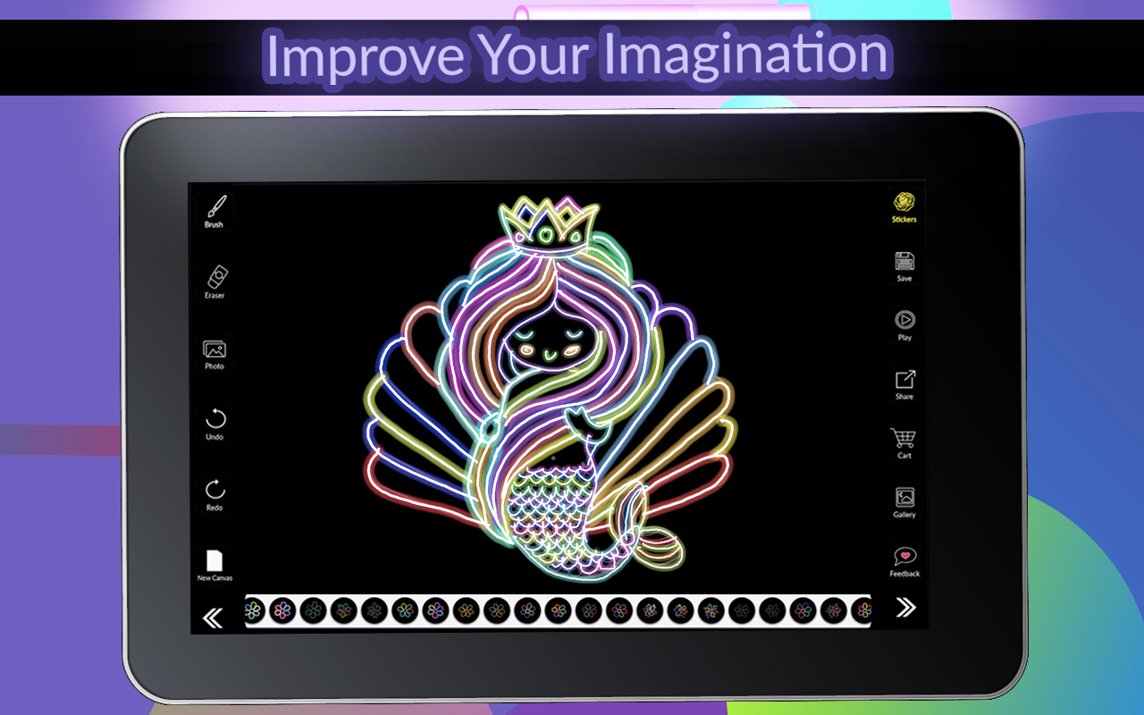 Doodley: Doodle Art Drawing & Painting Neon Paint