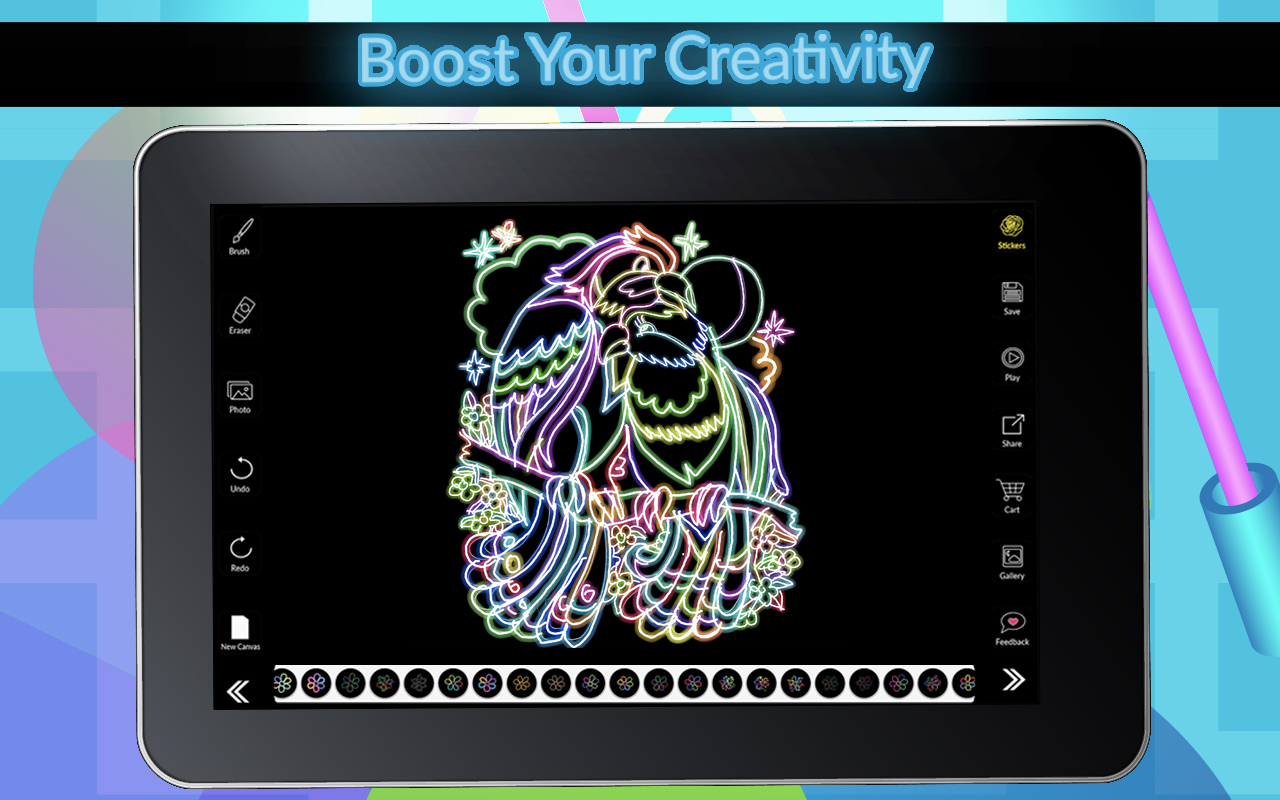 Doodley: Doodle Art Drawing & Painting Neon Paint