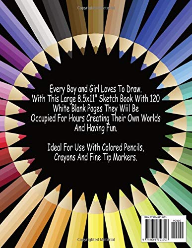 Drawing Pad For Kids: Large Blank Paper Sketch Book To Practice Drawing For Boys And Girls Age 4-12.