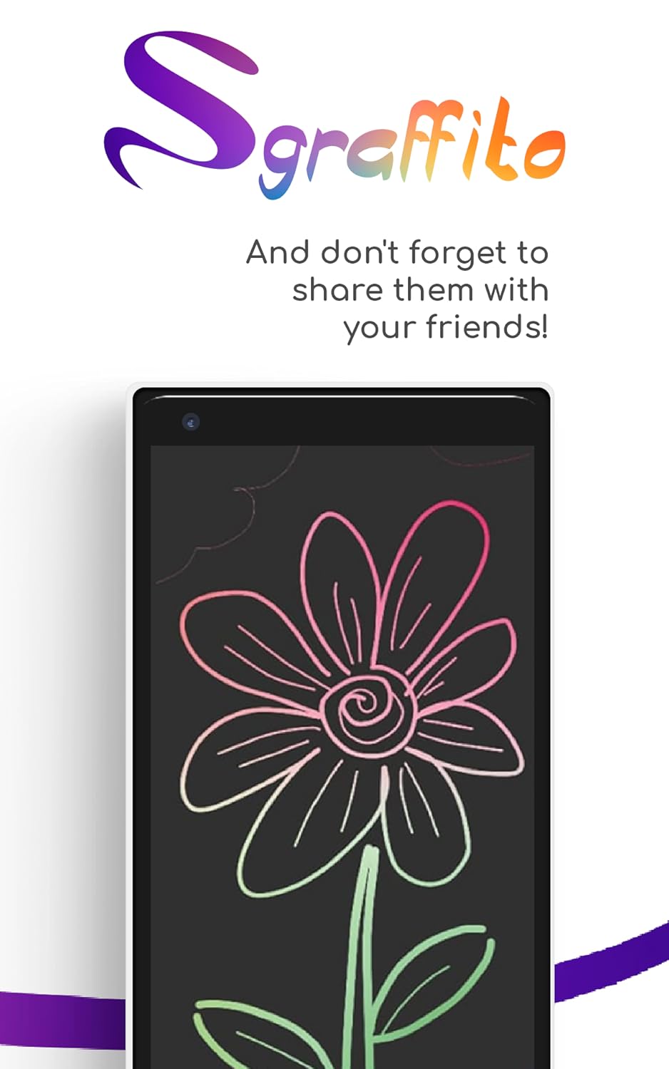 Art set 4 Sgraffito - Digital art drawing pad easier than procreate and iartbook. Choose between the whiteboard or blackboard sketchbook painter.