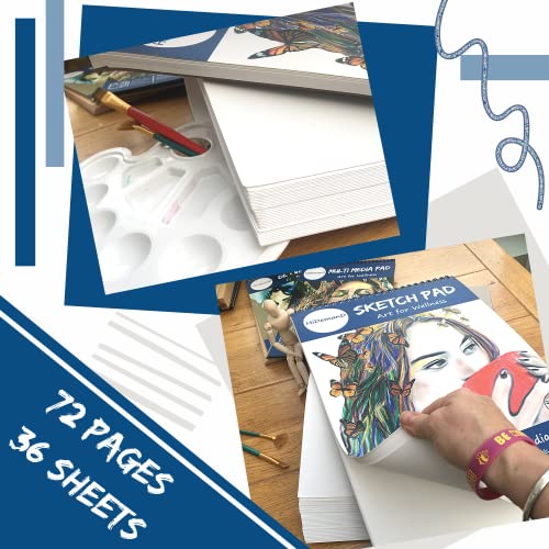 HiDemanD Sketch Book | A3 Paper - Drawing Pad | Our Artist Sketch Pad has | 72 Pages | 36 Sheets of Stunning White Art Paper | The Sketch Pad is a Super Addition to Your Art Supplies