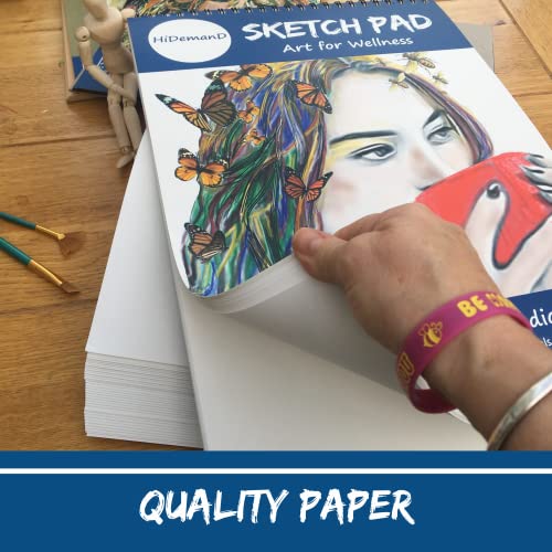 HiDemanD Sketch Book | A3 Paper - Drawing Pad | Our Artist Sketch Pad has | 72 Pages | 36 Sheets of Stunning White Art Paper | The Sketch Pad is a Super Addition to Your Art Supplies