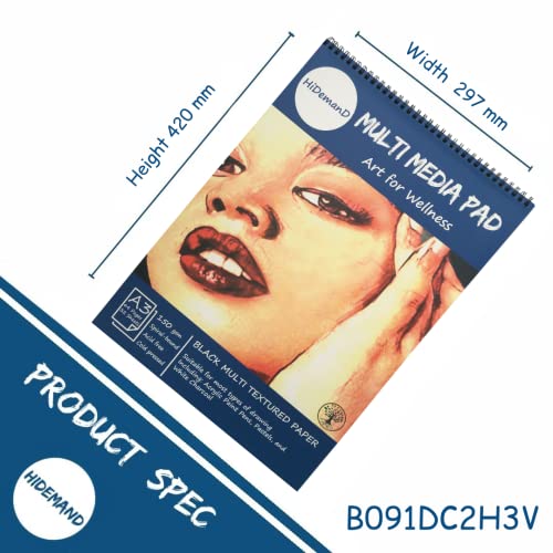 HiDemanD Sketch Book | A3 Paper - Drawing Pad | Our Artist Sketch Pad has | 72 Pages | 36 Sheets of Stunning White Art Paper | The Sketch Pad is a Super Addition to Your Art Supplies