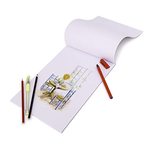 abeec A4 Plain Paper Drawing Pad - 72 Sheet Sketch Book - A4 Drawing Pad - Arts and Craft Scrap Book Essential for Kids Activity Packs - Colouring Books for Children - Drawing Paper for Children