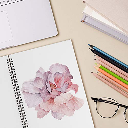 2 Pack A4 Sketchbook Spiral Bound Sketch Pad, White Drawing Artist Paper 160gsm Cartridge Paper - Drawing Pads 60 Page/ 30 Sheets