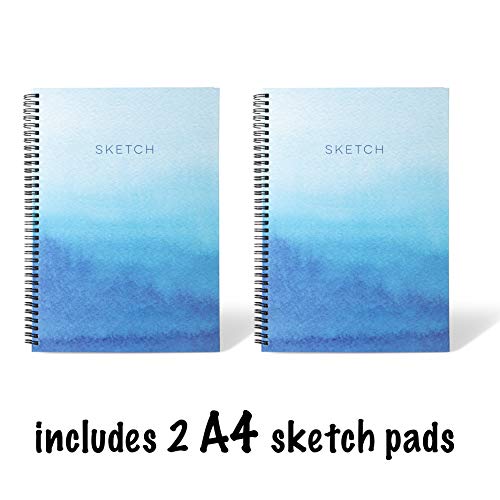 abeec Sketch Book 3 Pack - 1 X A3 Sketchbook, 2 X A4 Sketchbook - 120 Sheets of Drawing Paper in Total - Art Supplies for Drawing and Sketching - 160gsm - Drawing Pad - Art Books for Adults