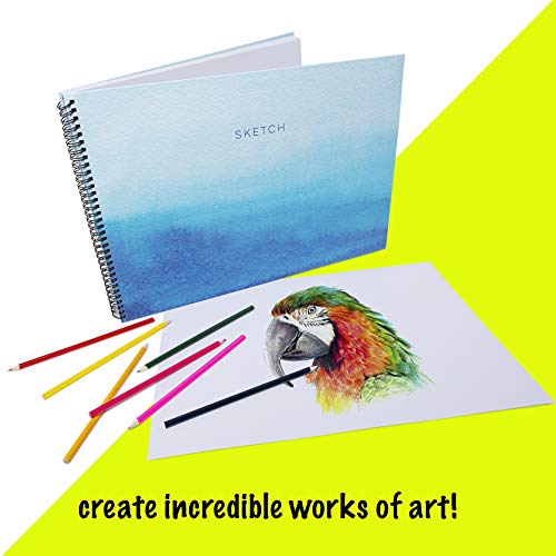 abeec Sketch Book 3 Pack - 1 X A3 Sketchbook, 2 X A4 Sketchbook - 120 Sheets of Drawing Paper in Total - Art Supplies for Drawing and Sketching - 160gsm - Drawing Pad - Art Books for Adults