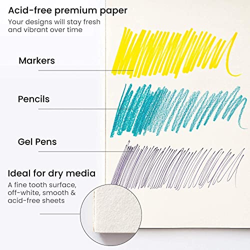 Set of A3, A4, A5 Sketch Pads Spiral Book 130 GSM Cartridge Paper Drawing Pads Art Book for Artist School Home Activity Acid-Free, White