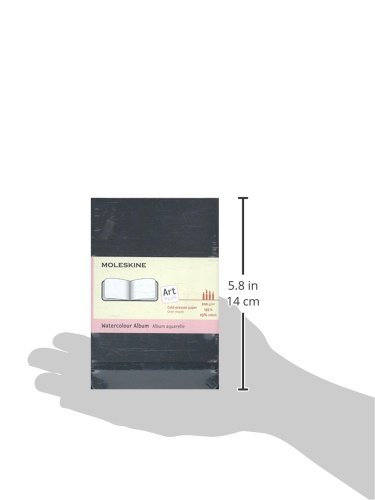 Moleskine 9 x 14 cm Pocket Art Collection Watercolour Album, Sketchbook Hard Cover and Elastic Closure Paper Suitable for Water, Colours and Watercolour Pencils, Colour Black, 60 Pages