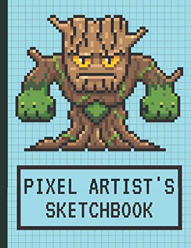 Pixel Artist's Sketchbook: Pixel Art Graph paper | Drawing Blank Notebook | 1/8 Squares Grid Paper Note | Tree Monster | Gift For Pixel Artist, Boys & Girls Gamers, Game Developers
