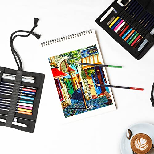 A4 Sketch Pad 2 Pack 50 Sheets Each (80 lb/ 120 g)Spiral Bound Artist Drawing Paper Durable Acid Free sketchbook for Adults & Teens Natural white Sketching Writing Painting Art Supplies