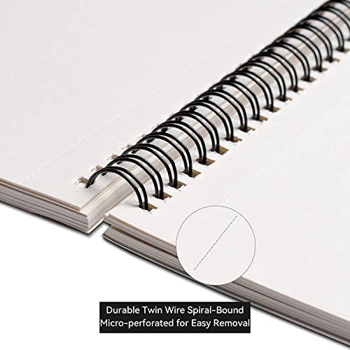 A4 Sketch Pad 2 Pack 50 Sheets Each (80 lb/ 120 g)Spiral Bound Artist Drawing Paper Durable Acid Free sketchbook for Adults & Teens Natural white Sketching Writing Painting Art Supplies