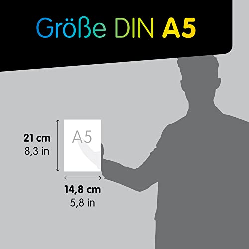 perfect ideaz DIN-A5 sketch book 96 pages (48 sheets), professional drawing block, black hardcover, spiral binding book with white blank paper, 200 g, blank sketch & black book for drawing