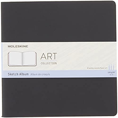 Moleskine 19 x 19 cm Square Size Art Collection Sketch Album, Sketchbook , Paper Suitable for Pens, Pencils, Charcoal, Colour Black, 88 Pages