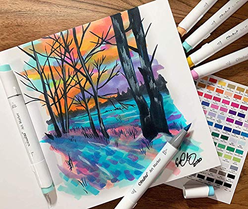 Sketch Book for Artist, Ohuhu Sketchbook A5, 200GSM of Smooth Drawing Papers, Hardback Sketch Pad, Specially Designed for Alcohol Markers, 60 Pages/30 Sheets, 6.9 x 6.5''/17.5x16.5cm