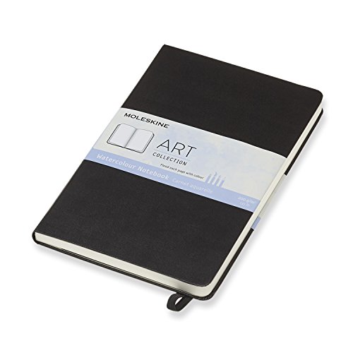 Moleskine 13 x 21 cm Large Art Collection Watercolour Notebook Sketchbook Album for Drawing with Hard Cover, Paper Suitable for Water, Colours and Watercolour Pencils, Black, 72 Pages