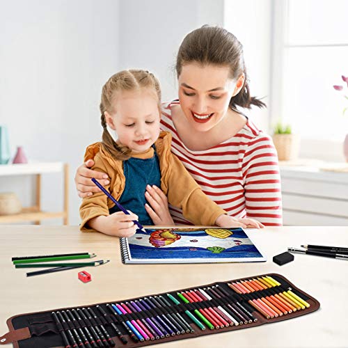BROTOU Sketch Pencils and Drawing Pad Set 53 Pcs, Art Supplies Art Kit with Colored Pencils Sketchbook Eraser Sharpener Pencil Extender & Bag for Artist Beginners Kids Adults