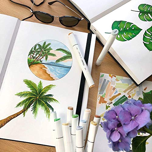 Sketch Book for Artist, Ohuhu Sketchbook A5, 200GSM of Smooth Drawing Papers, Hardback Sketch Pad, Specially Designed for Alcohol Markers, 60 Pages/30 Sheets, 6.9 x 6.5''/17.5x16.5cm
