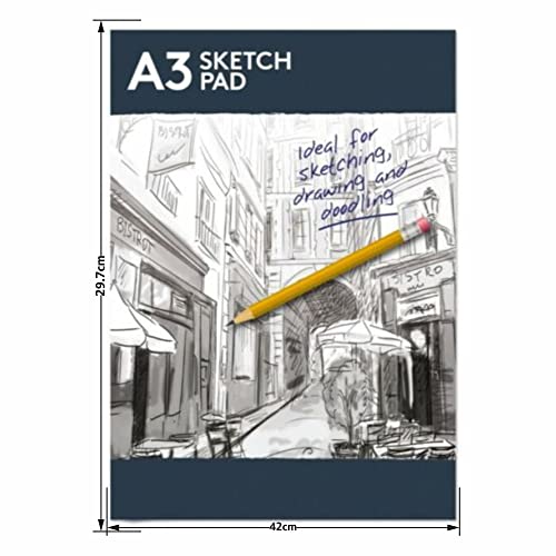 A3 Sketchbook Sketch Pad Coloring Book Creative Fun Art Paper Kids Painting Pad for Drawing Doodling Sketching Artist Writing Craft Cartridge Home School Stationery Supplies 1Pc