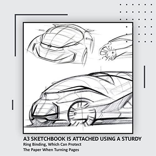 A3 Sketchbook Sketch Pad Coloring Book Creative Fun Art Paper Kids Painting Pad for Drawing Doodling Sketching Artist Writing Craft Cartridge Home School Stationery Supplies 1Pc