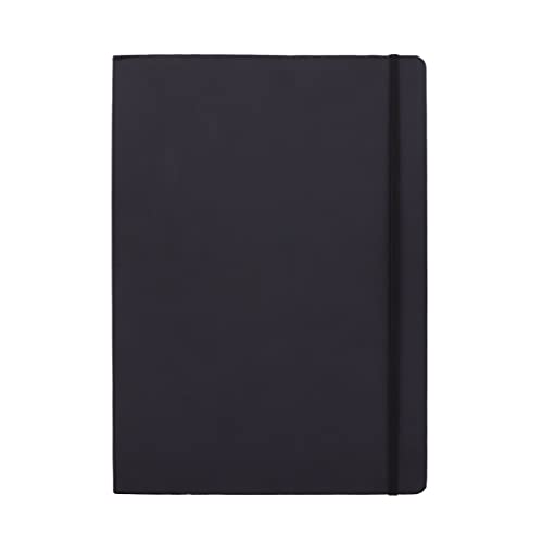 Amazon Basics Hardcover Art Sketchbook, Extra Large Size, 30 x 22 cm, 48 Sheets, 1 Pack, Black