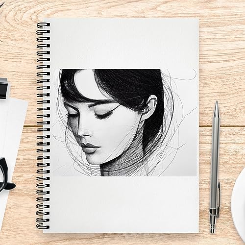 iTrend Sketch Book - Spiral Sketchbook - White Cartridge Art Drawing Paper - A4 60 Pages Sketch Pad - 140GSM Cartridge Paper - 21 x 29.5cm