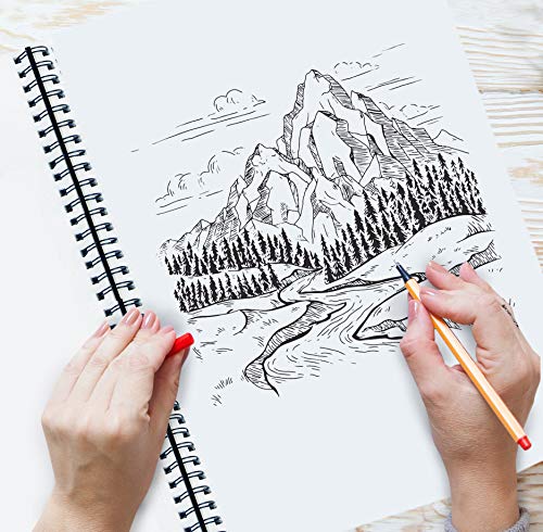 A3 Sketchbook for Artists Hardcover – 200GSM Very Thick Paper – Large Sketch Pad Art Book, Spiral Bound Sketch Book for Artists and Children – Drawing Book 29x42cm, 40 Sheets / 80 Pages