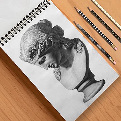 PENCILMARCH Spiral Bound Artist Sketch Pad – A5 Sketchbook 180 GSM 50 Sheets Art Pad Paper for Artists, Art Book Pad for The Studio, School Or at Home