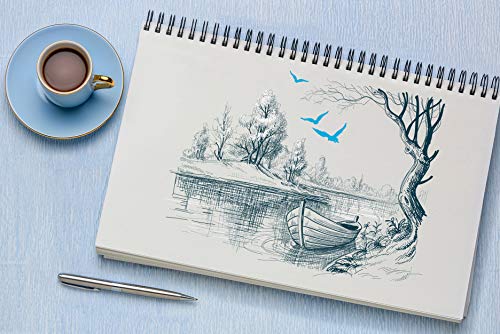 A3 Sketchbook for Artists Hardcover – 200GSM Very Thick Paper – Large Sketch Pad Art Book, Spiral Bound Sketch Book for Artists and Children – Drawing Book 29x42cm, 40 Sheets / 80 Pages