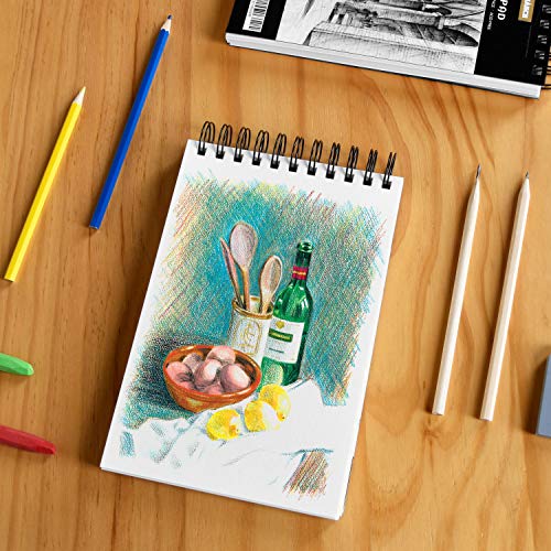 PENCILMARCH Spiral Bound Artist Sketch Pad – A5 Sketchbook 180 GSM 50 Sheets Art Pad Paper for Artists, Art Book Pad for The Studio, School Or at Home