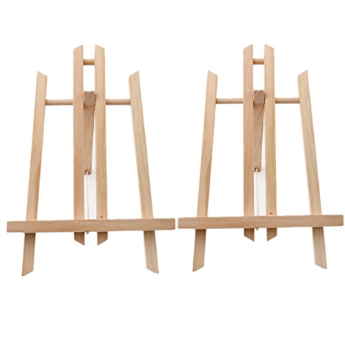 2 Pack Wooden Tabletop Art Display Easels, Small Painting Easel 30cm, Desktop Holder Stand for Displaying Canvas Paintings,Drawing, Weddings, Kids Arts & Crafts
