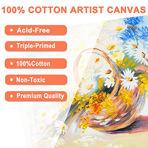 5 Packs Blank Canvas Panels Board 30 x 40 cm(12" x 16"), 100% Cotton for Acrylic Painting, Oil Paint & Wet Water Art Media, Canvases for Professional Artist, Hobby Painters & Beginners