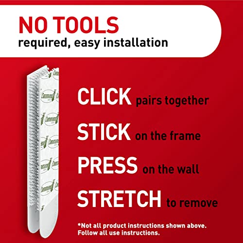 Command Large Picture Hanging Strips, Adhesive Strips, White - Damage Free Hanging - For Pictures, Frames and Mirrors, Wall Décor and Signs - Holds up to 7.2 kg, 8 Count (Pack of 1)